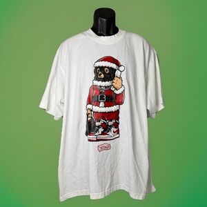 Santa Bear Gangster Balaclava Streetwear Christmas White Men’s T-Shirt Size XL